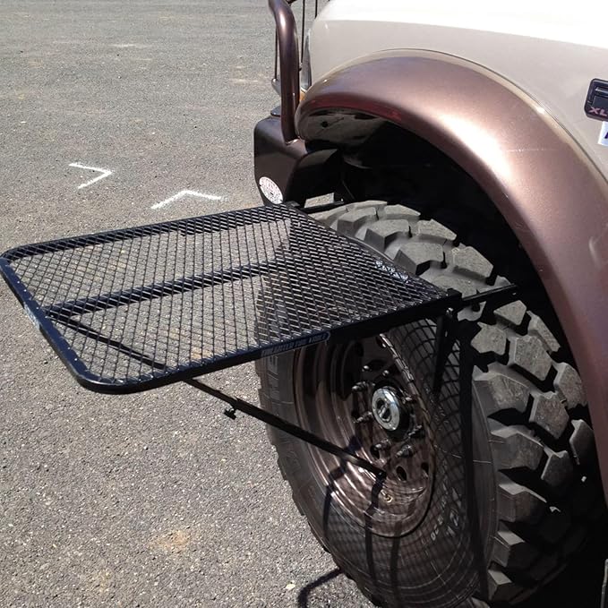Tire Table Large Aluminum Camping Table for Camp Travel Tailgating Overlanding and Outdoor Work | Installs within Seconds | Stable and Leveled | 33.5 x 28 x 1.5