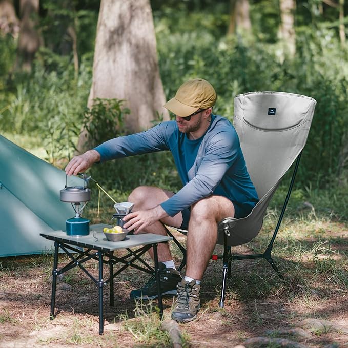 Naturehike YL01 Plus Snap Camping Chair 1 Second Setup Frame Portable Backpacking Chair with Padded Headrest Lightweight &amp Compact Folding Camp Chair