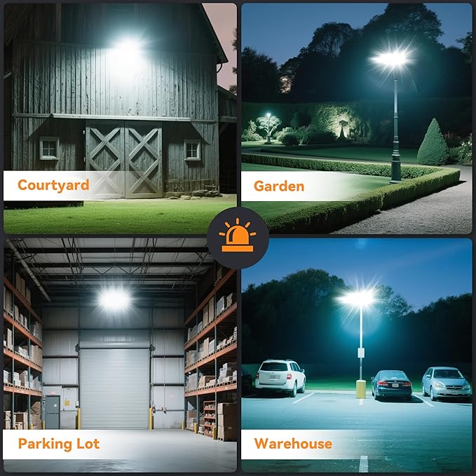 600W LED Outdoor Flood Light 60000LM Super Bright Stadium Light 6000K Daylight White IP66 Waterproof 3 Heads Adjustable Outdoor Floodlights for Backyard Parking Lot Stadium Field