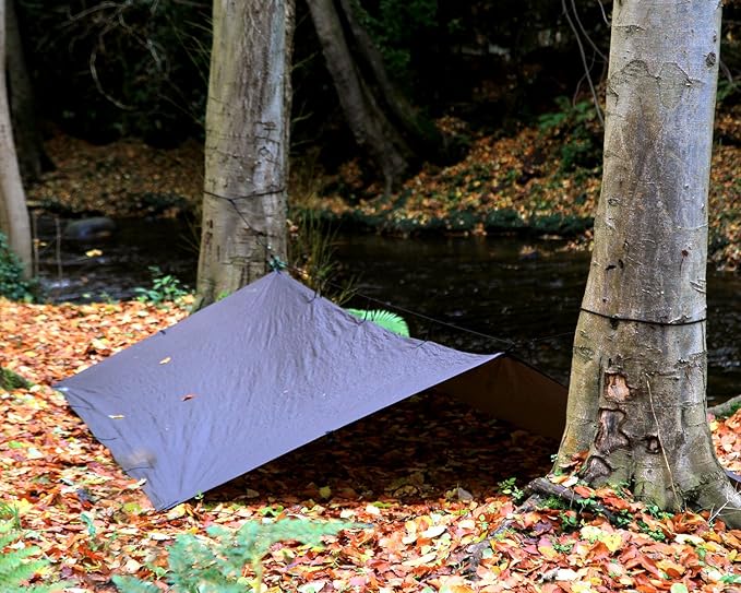 DD Hammocks - DD Tarp XL - Coyote Brown (15ft x 10ft) - 100% Waterproof Lightweight &amp Multifunctional Rainfly Extra Large Tarp Tent Shelter for Camping Bushcraft &amp Hiking Adventure