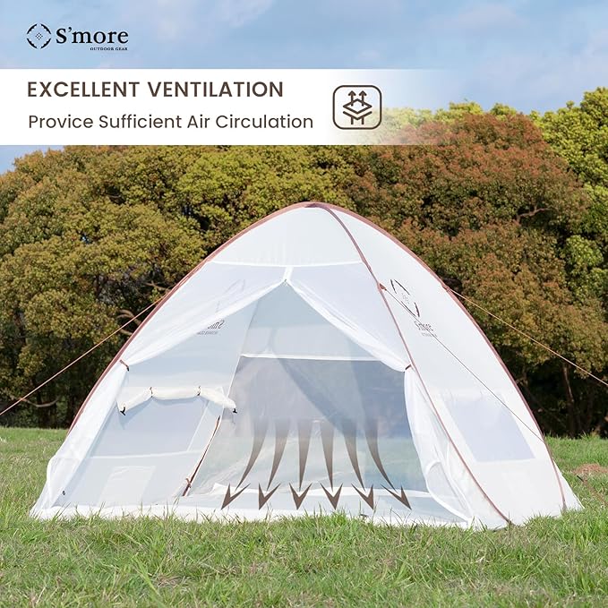 S'More 1/2 Person Beach Tent Lightweight &amp Easy Set Up Pop up Tent UFP 30+ Quick Portable Sun Shade Shelter for BeachPicnic Backyard Festival