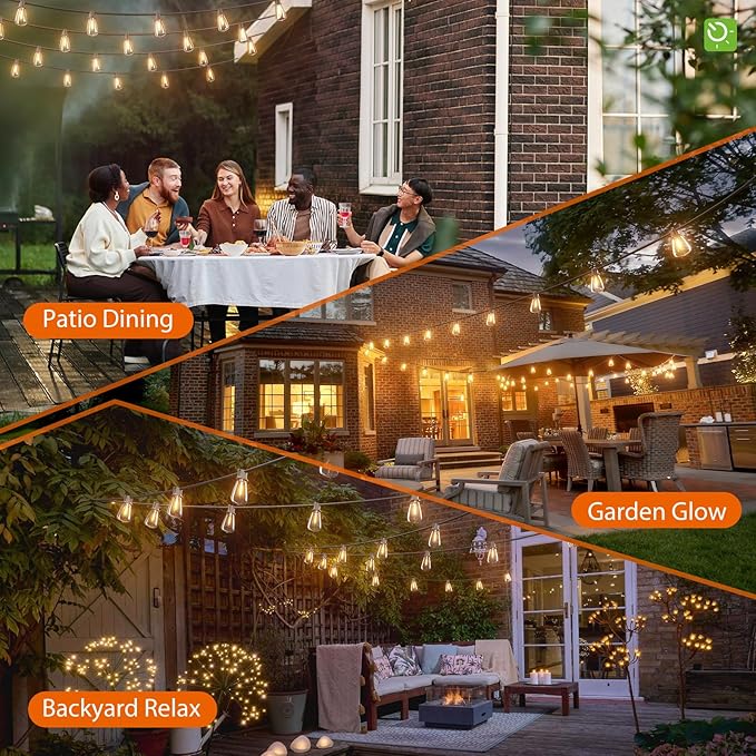 KYY 198FT(192+6) Solar String Lights Outdoor Waterproof with USB Charging &amp Remote Dimmable &amp Timable Solar Powered Patio Lights with LED Shatterproof Bulbs for Deck Backyard Porch Garden Ca