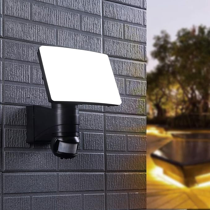 Link2Home EM-WR1660B Super Bright 1600 Lumen Motion Activated Outdoor Integrated LED 6500K Hardwired Powered Landscape Flood Light