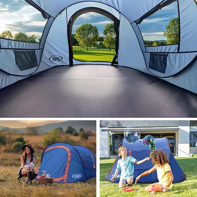 Pop-up Tent2 Person Camping TentInstant Portable Beach TentEasy Pop Up Shade Tents 2 Doors for Camping Hiking &amp Traveling with Carrying Bag