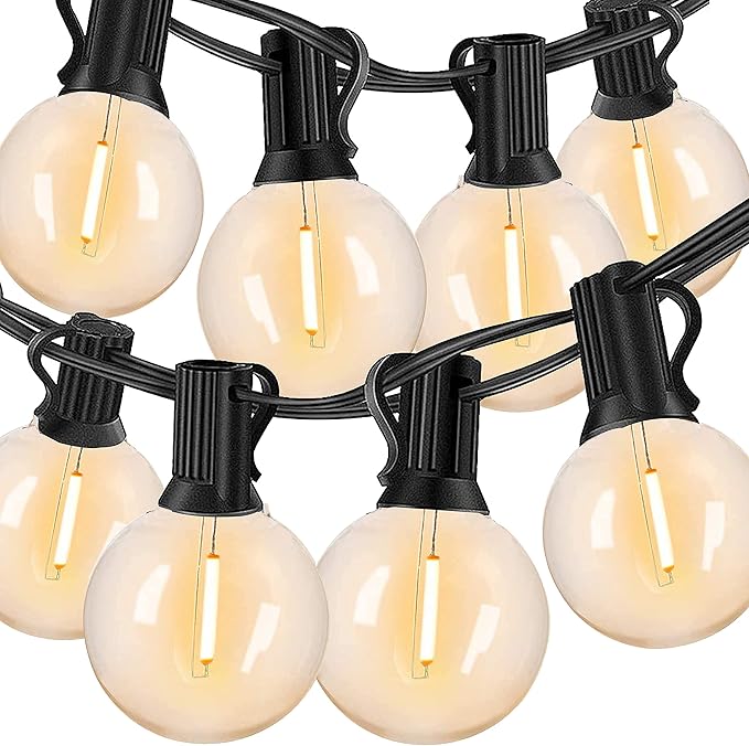 String Lights LED G40 Globe Waterproof String Light with 25 Bulbs-UL Listd for Indoor/Outdoor Commercial Decor Use Weatherproof Light Tents Market CafePorch Backyard Bistro Party