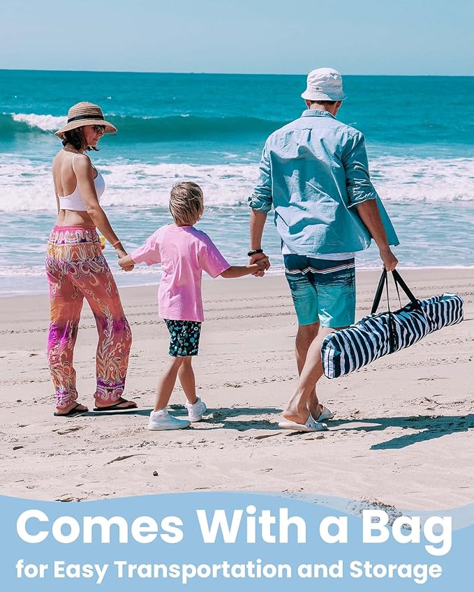Qipi Beach Cabana - Easy to Set Up Canopy Waterproof Portable 6' x 6' Beach Shelter Included Side Wall Shade with UPF 50+ UV Protection for Kids Family &amp Friends