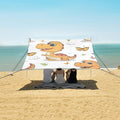 Cute Cartoon Dinosaur Butterfly Playing Camping Sun Shelter Beach Tent Portable Beach Sun Shade Outdoor Canopy for Camping Trips Fishing Picnic