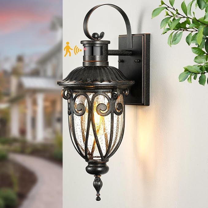 VIANIS Motion Sensor Outdoor Lights Motion Lights for Outside Dusk to Dawn Waterproof Porch Lights Outdoor Oil Rubbed Bronze Exterior Lighting Fixtures for House Porch Garage Doorway