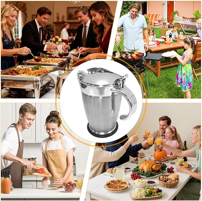 Sauce Bottles | 750ml Gravy Container - with Lid Anti-Drip Spout Insulated Maple Syrup Dispenserfor Family Gatherings Small Banquets Buffet Table Butter Kitchen Restaurant Party