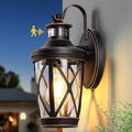 VIANIS Motion Sensor Outdoor Porch Lights Modern Dusk to Dawn Exterior Wall Light Fixtures Oil Rubbed Bronze Gold Trim Wall Lanterns for Garage Waterproof Coach Lights with Adjustable Sense Range