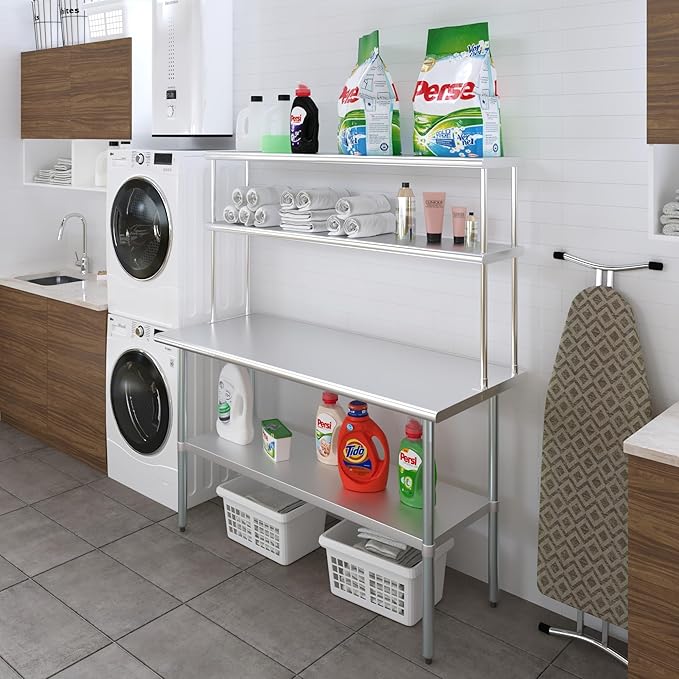 AmGood Double OverShelf Stainless Steel NSF - Many (60 Long x 12 Deep)