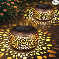 Solar Lanterns Outdoor Waterproof Decor: 2 Pack Red Copper Hollow Out Retro Metal Solar Lights - Unique Gardening Gifts for Women Mom - Outside Patio Porch Yard Tabletop Decorations 2 Lighting Modes