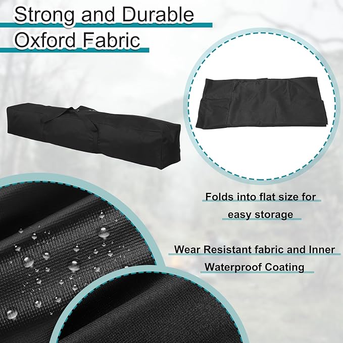 HARFINGTON 2pcs Camping Chair Replacement Bag 55.1 x 7.9 Folding Chair Carry Bag Oxford Cloth Storage Tent Bag with Handle Strap for Travel Outdoor Camping Sports Black