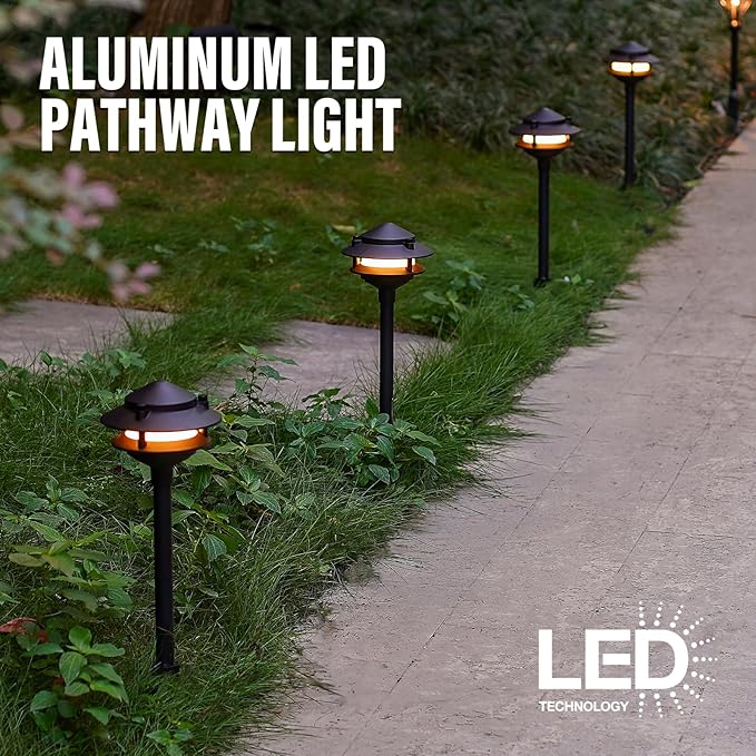 VENUS MANUFACTURING Low Voltage Landscape Lights LED Outdoor Pathway Light 12V AC 2.2W 32Lumen Warm White Landscape Lighting for Garden Path Driveway Yard (4)