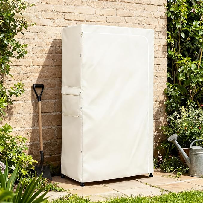 Rileytee Wire Shelf CoverHeavy Duty 600D Dustproof Waterproof Shelf Covers for Wire ShelvingOutdoor Storage Rack Cover for Wire Rack with ZipperWhite48W x 18D x 72H