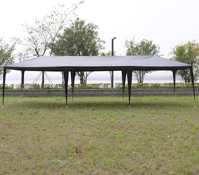 10'x30' Outdoor Party Tent with 8 Removable Sidewalls Waterproof Canopy Patio Wedding Gazebo Black