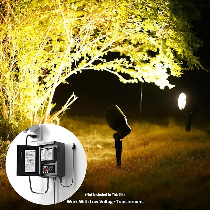 Malibu Low Voltage Landscape Lighting 9604 - Landscaping Lights 20W 145 Lumens Halogen Malibu Outdoor Lights 2800K with Stake Connector Premium Lights Outdoor Low Voltage Landscape (12 Pack)
