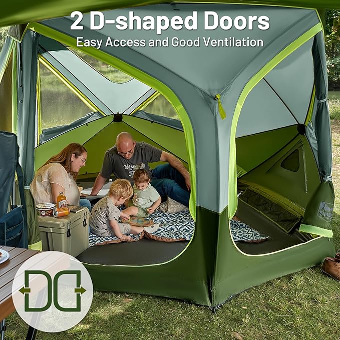 TIMBER RIDGE 4-6 Person Instant Pop Up Hub Tent Easy 60 Second Setup Weather Resistant Portable Camping Family Tent Cabin Tent with Rain Fly and Carry Bag for Outdoor Travel
