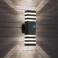 tewei 1 Pack Dusk to Dawn Outdoor Wall Lights Fixture Up and Down LED Outdoor Wall Sconce Porch Lights IP65 3000K Warm White Matte Black Exterior Lights for House Garage Front Porch