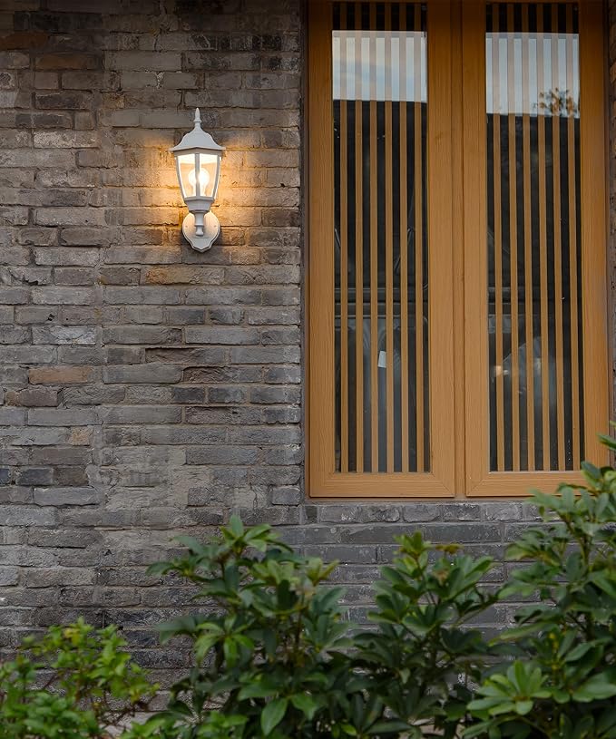 FUDESY Outdoor Wall Lantern Exterior Waterproof Wall Sconce Light Fixture White Front Porch Light Wall Mount for Garage Patio Yard FDS2542EW (Bulb Included) 2-Pack