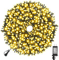XTF2015 170FT 500 LED Christmas String Lights Christmas Lights End to End Plug 8 Modes Memory Function with Timer UL Certified Outdoor Indoor Fairy Light Christmas Tree Patio Party (Warm White)