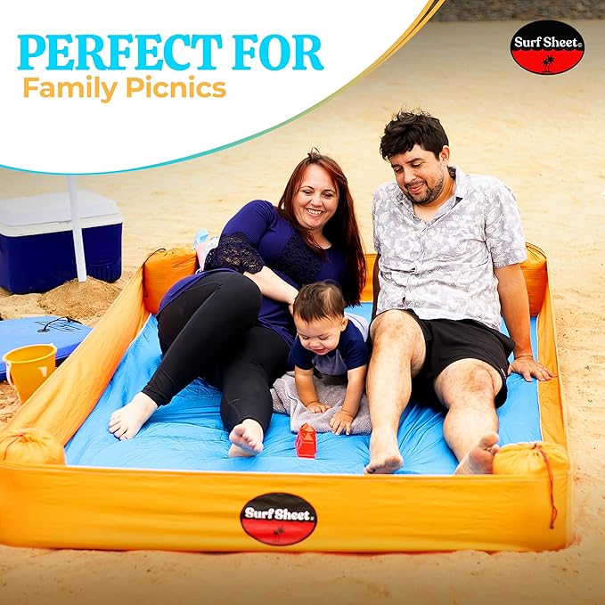 Sandproof Beach Blanket - Oversize Large Outdoor Picnic Blanket for Beaches &amp Camping - Portable Family Beach Blanket Waterproof Sandproof for Parks Travel Vacation Essentials (Yellow)