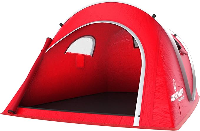Pop-up Tent 2 Person Water Resistant Barrel Style Tent for Camping with Rain Fly and Carry Bag Starchaser 2-Person Tent by Wakeman Outdoors (Red) 7 x 4.3