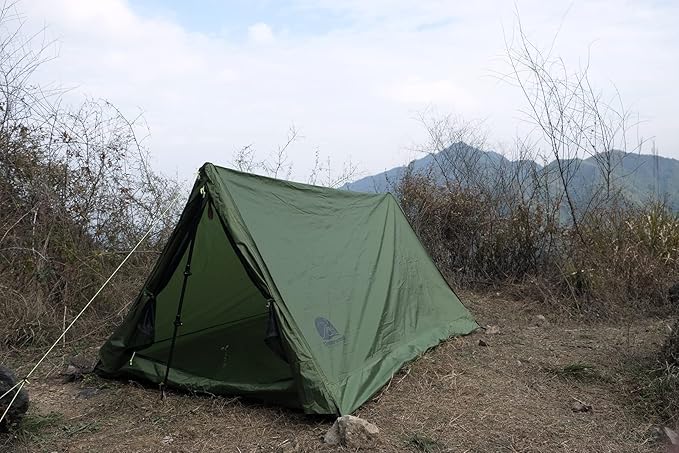 2-Person Trekking Pole Tent for Backpacking - Ultralight A-Frame Backpacking Tent Two Person Waterproof Hiking Tent for Camping Lightweight Camping Tent for Scouts Trekker (No Poles)