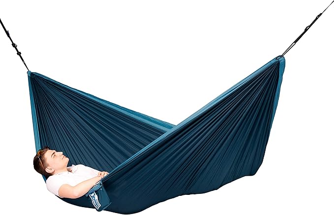 LA SIESTA Colibri 3.0 Outdoor Hammock &amp Tree Straps - Camping for Outside Hiking Travel Backpacking - Portable Breathable Nylon Tree Hammock for 2 Person - Double River