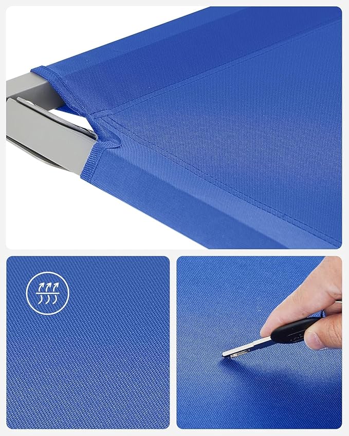 Camp Bed Portable Folding Camping Cot for AdultsIndoor Outdoor Portable Sleeping Cot for Hiking Camping with Carrying Bag (Blue)