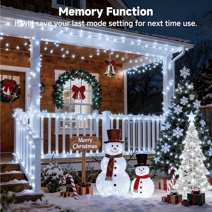Mlambert 1500 LED Christmas Lights 492FT Outdoor Waterproof Dimmable Fairy Lights with Remote 8 Modes Indoor Lighting for Holiday Décor Cool White