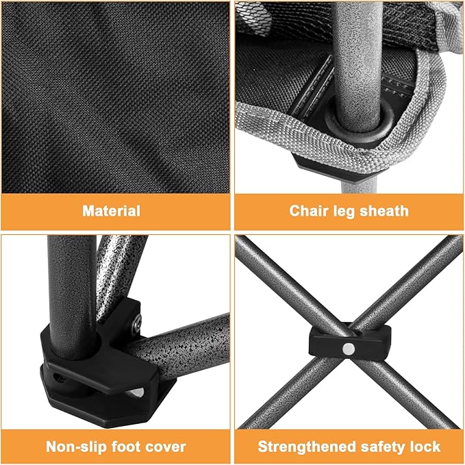 Romswi Double Camping Chair2 Person Camping Chair Oversized Folding LoveseatHeavy Duty Camping Couch &amp Outdoor Sofa with Cup HoldersSupports 750LBS