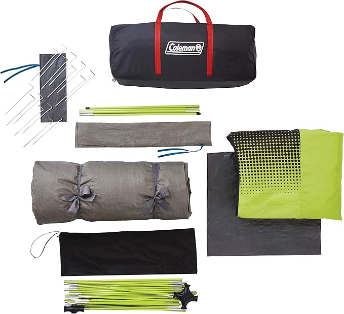 Coleman Carlsbad Dark Room Tent with Screened Porch 4/6 Person Tent Blocks 90% of Sunlight to Keep Inside Cool Weatherproof Shelter with Easy Setup Made of PFAS-Free Materials