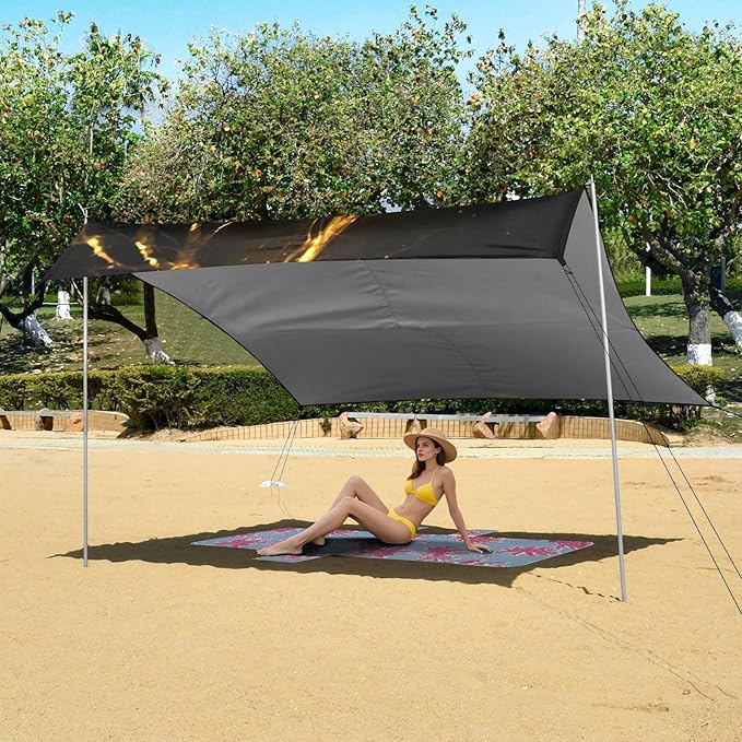 Marble PrintCamping Sun Shelters 9.2 x 10.5 FT Beach Canopy Tent Sun Shade with Carrying Bag for Camping Trips Fishing Backyard Fun or Picnics 21341094