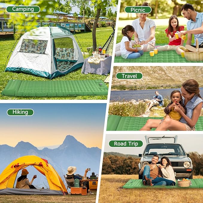 HiiPeak Sleeping Pad for Camping- Ultralight Inflatable Sleeping Mat with Built-in Foot Pump Upgraded Durable Compact Camping Air Mattress for Tent Backpacking Hiking