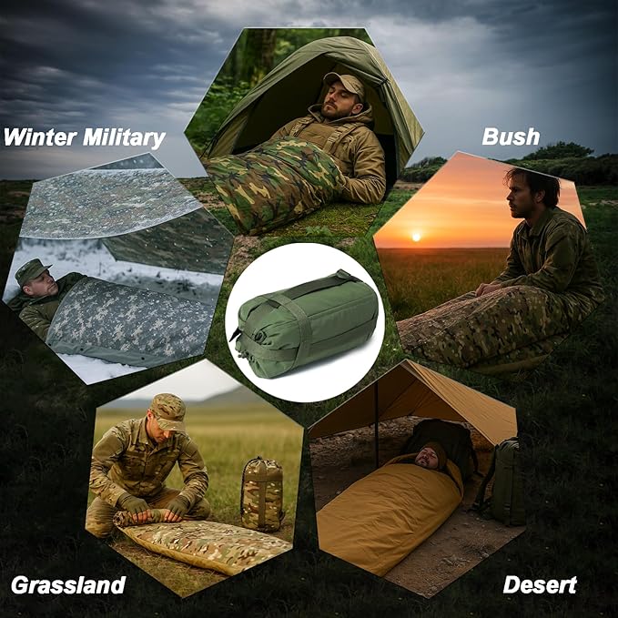 Akmax.cn Bivy Cover Sack for Military Army Modular Sleeping System Waterproof Outer Shell for Sleeping Bag Minimalist Stealth Shelter