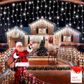 98FT 960 LED Christmas Lights Waterproof 8 Modes Ice Lights for Outside with Memory and Timer Hanging Fairy Lights Plug-in Curtain String Lights for Holiday Party Wedding Home (Cool White)