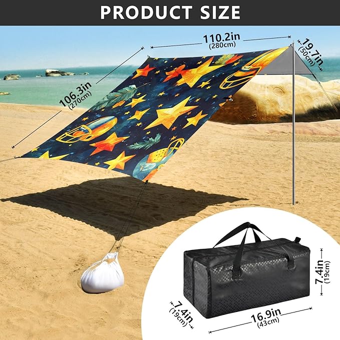 Rugby Pattern (59) Camping Sun Shelter Beach Tent Portable Beach Sun Shade Outdoor Canopy for Camping Trips Fishing Picnic