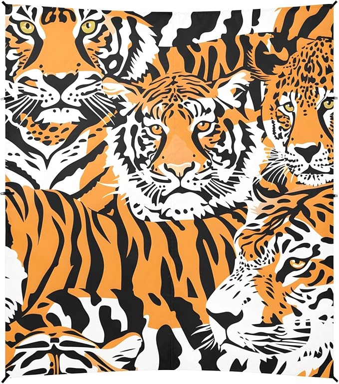 Tigers and Cheetahs Camping Sun Shelter Beach Tent Portable Beach Sun Shade Outdoor Canopy for Camping Trips Fishing Picnic
