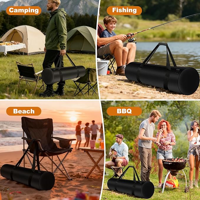 LYHNMW 2 Pack Camping Folding Chair Replacement Bags 39.4 Inch Portable Camping Chair Bag 600D Large Carry Bags with Shoulder Strap Foldable Outdoor Lawn Fishing Chairs Hammock Tent (Only Bag)