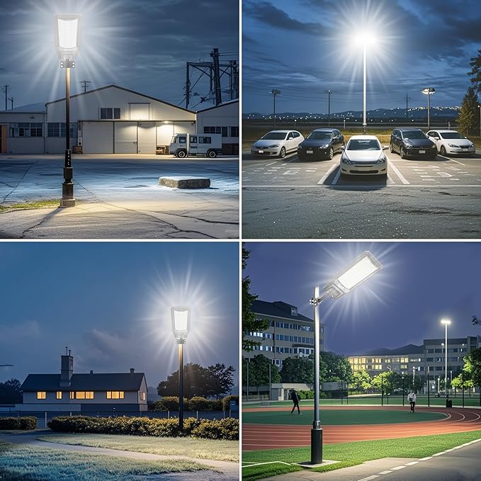 loyoele 3-Pack 9000W Solar Flood Lights Outdoor Wide Angle 4800000LM Commercial Parking Lot Light Solar Street Light Outdoor Security IP66 Lamp for Basketball Court Road Garden