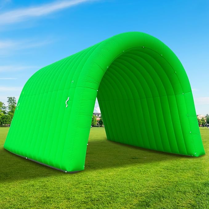 OZIS 16Ft Inflatable Tunnel Entrance Sports with Installed Blower Inflatable Football Tunnel Tent Entryway for Business Advertising Event Exhibition Promotion(Green16x10x10Ft)