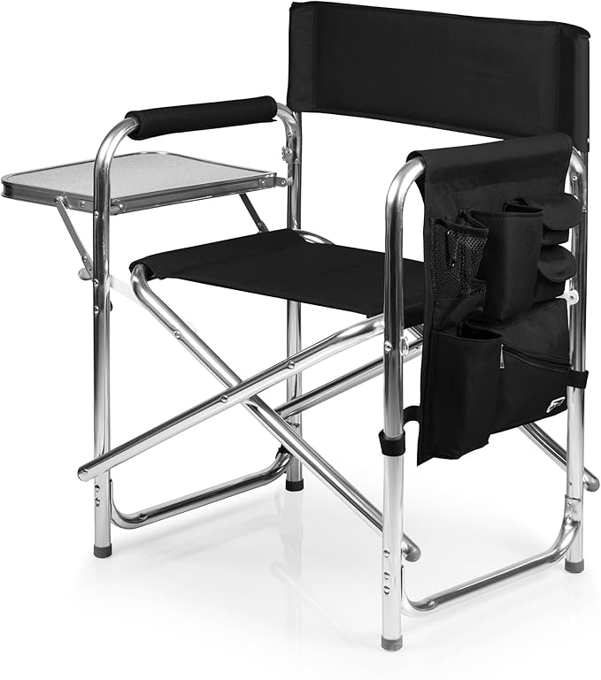 PICNIC TIME NHL Utah Hockey Club Sports Chair with Side Table Beach Chair Camp Chair for Adults (Black)