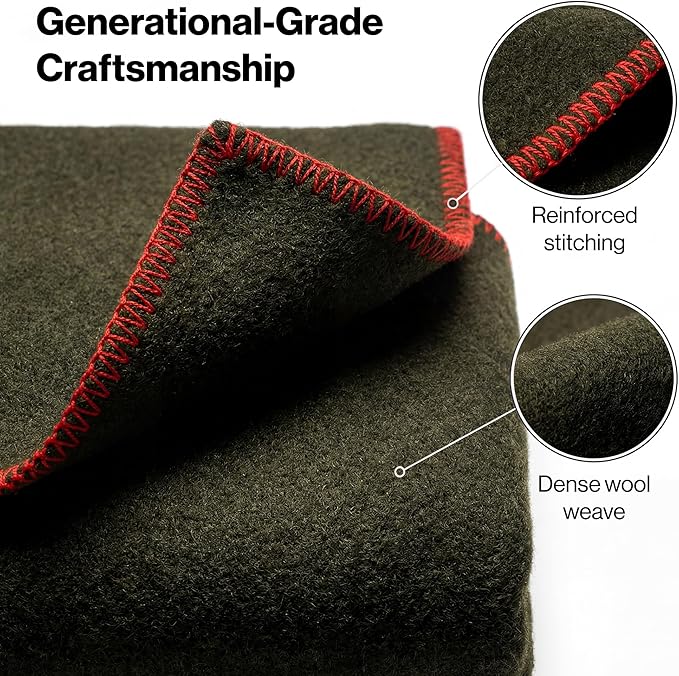 100% Wool Blanket - Premium Ultra-Soft &amp Warm Twin 62x 84 Large Size Blanket for Couch Bed Home Camping &amp Outdoors