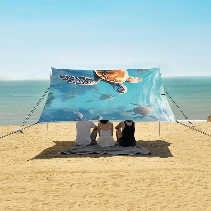 Sea TurtleCamping Sun Shelters 9.2 x 10.5 FT Beach Canopy Tent Sun Shade with Carrying Bag for Camping Trips Fishing Backyard Fun or Picnics 21340796