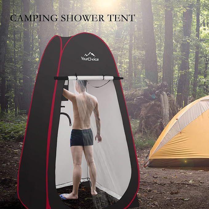 Your Choice 3.9x3.9x6.9FT Pop Up Privacy Tent Large Portable Camping Changing Room with 2 Storage Pockets &amp 4 Sandbags Outdoor Shower &amp Toilet Shelter for Beach RV Camping &amp Hiking