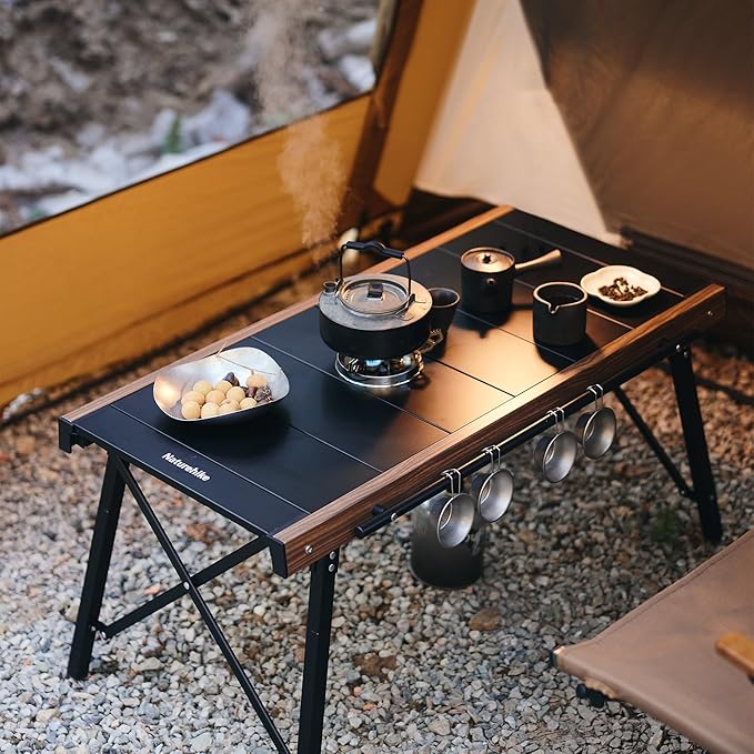 Naturehike Folding IGT Camping Table Portable IGT Cook System Ultralight Aluminum Camp Table for Outdoor Picnic Car RV Trip Patio Backyard BBQ