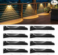 Brightown 8 Pack Solar-Fence-Lights-Outdoor IP65 Waterproof Warm White &amp RGB 11 Color Solar Deck Step Flood Lights Solar Patio Lights for Outside Backyard Yard Home Improvement Wall Railing