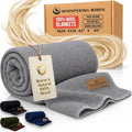 100% Wool Blanket - Premium Ultra-Soft &amp Warm Twin 62x 84 Large Size Blanket for Couch Bed Home Camping &amp Outdoors
