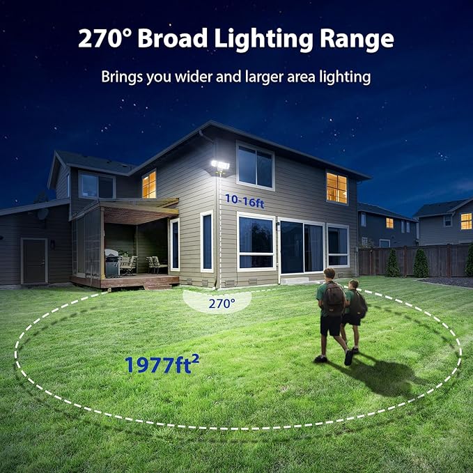 iMaihom 150W Motion Sensor Light Outdoor 15000LM 6500K LED Security Floodlights 3 Adjustable Head Motion Detection Light IP65 Waterproof for Yard Garage White 2pack